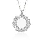 Glorria DT0406 Gümüş Taşlı Plaka Kolye