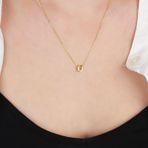 Glorria Gümüş 3 Boyutlu Minimalist Ü Harfi Kadın Kolye