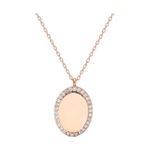 Glorria NP0161 Taşlı Oval Gümüş Kolye
