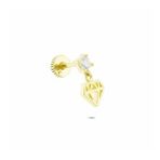 Glorria Taşlı Elmas Helix 14 Ayar Altın Piercing