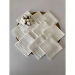 GLORY BABY 10'lu Müslin Bebek Ağız Mendili %100 Pamuk Beyaz Renk 25X25 Cm - 25 x 25 cm