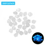 Glow Çakıllı Akvaryum Kayaları Gökkuşağı Taşları, Karanlık Taşlarda Parça Karanlık Taşlarda Parlıyor Aydınlık Taş Dekoratif Akvaryum Etli Için Balık tankı Dekoru Için (200PCS)