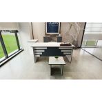 Glow Furniture Perla Ofis Masa Takımı Beyaz Antrasit Teşhir