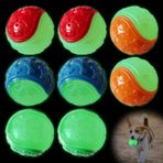 Glow In The Dark Dog köpek topu, 8 adet parlak yüksek zıplama gücü, kauçuk köpek topları, köpek topları, köpek oyunları için (kırmızı, turuncu, yeşil, mavi)