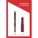 Glow Kiss Tinted Lip Balm Spf 15 No:05 & Golden Rose Lipliner NO:223 Dudak Kalemi Seti - --