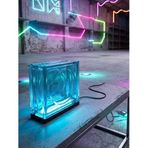 Glow Lamp - Dairesel Led Cam Tuğla Masa Lambası