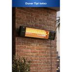 Glow Uzaktan Kumandalı Karbon Infrared Isıtıcı 2500W Duvar Tipi Teras Balkon 5963