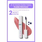 Glowder Natural 2’li Set Dudak Dövmesi Ruj Sıcak Gül Kalıcı Bulaşmaz Soyulabilir Ruj