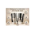 glowify prime glowify prime 5’li Profesyonel Siyah Tarak Seti Kuaför Tipi Saç Açma Ve Şekillendirme Tarak Seti