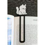Glowify Prime Glowify Prime Sevimli Oturan Kedi Şeklinde Kitap Ayracı - Tatlı Kedi Kitap Ayracı Beyaz/Siyah Kedi