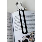 Glowify Prime Glowify Prime Sevimli Oturan Köpek Şeklinde Kitap Ayracı - Tatlı Köpek Kitap Ayracı Beyaz/Siyah Köpek