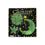 Glowing Yeşil Fosforlu 3'Lü Karanlıkta Parlayan Yıldız Ay Ve Güneş Duvar Sticker