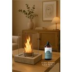 Glowry Home Glow-core V.1 – Masaüstü Beton Şömine - 1 Litre Şömine Yakıtı Set
