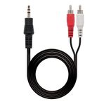 Glowster 3,5 mm 2 x RCA stereo ses kablosu, uzunluk 1,5 m, ses cihazlarının ses sistemlerine ve TV'ye bağlanması için ideal.