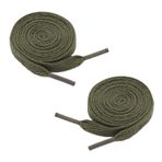 Glox 2 çift düz ayakkabı bağcıkları spor ayakkabı katı düz ayakkabı bağcığı koşu ayakkabıları dizeleri, Ordu Yeşil(2 Çift), 63.00inch (160cm)