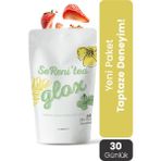 Glox Çilek Aromalı Bitki Çayı 60 Adet Tekli Şase Hibiskus ve Doğal İçeriklerle Zenginleştirilmiş
