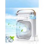 Glr HR001 Beyaz Buzlu Vantilatör Mini Fan 5 Spreyli Su Püskürtmeli 600 ML Buhar Makinesi Nemlendirici Mini Klima