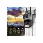 GLRTech 4MP 4K Ultra HD Çift Lens IP Kamera Hareketli Dış Mekan GeceGörüş Su Geçirmez WİFİ Güvenlik Kamerası
