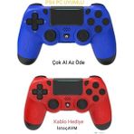 GLRTech Game Controller Ps 4 Bluetooth Joystick Tablet Telefon PC Uyumlu Titreşimli Oyun Kolu 2 Adet