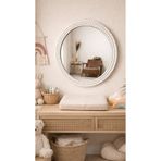GLSTN By Bohostore Çocuk odası için yuvarlak Ahşap Boncuklu Duvar Aynası 35 cm– Bohem Stil Salon, Antre & Banyo Aynası