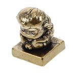 GLSTOY Tarihi Pirinç Wukong Mührü Maymun Heykeli Dekoru Ev İçin Kültürel Sanat Eseri