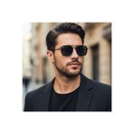GLSVM UV400 | Siyah Camlı Metal Çerçeve Gözlük | Polarized Erkek Güneş Gözlüğü