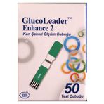 gluco leader Enhance 2 Kan Şekeri Ölçüm Cihazı Stribi Ölçüm Çubuğu 50 Adet