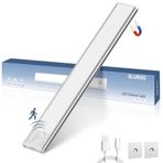 GLUROO Hareket Sensörlü LED Dolap Aydınlatması 30CM, 3 Renk Kısılabilir Dolap Işığı, USB C Şarj Edilebilir, Dolap için Mutfak Alt Ünitesi Işığı, Merdivenler