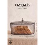 GLUS Ekmeklik Saklama Kabı | Meyvelik | Sebzelik | Organizer | 27x13 | 2 LT | Füme