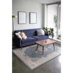 Glyfada Eskitme Mavi Polyester Dikdörtgen Pamuk Makinada Yıkanabilir Kaymaz Taban Dijital Makine Baskı Salon Halı-I-Artl-FL32-300x400-Dikdörtgen