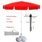 Gm 10 Telli Polyester Şemsiye 2 Mt + Bidon + Çanta +Kazık