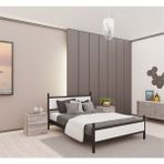 GM 305 MODERN ÇİFT KİŞİLİK AHŞAP METAL SİYAH BEYAZ KARYOLA 140X190 - 140 x 190 cm - Renkli