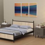 Gm Çift Kişilik Metal Siyah Sonomo Karyola 150X200