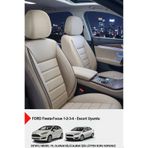 GM-DESIGN Jet Bej Deri Oto Koltuk Kılıfı-(FORD Focus-Fiesta-Escort İle Uyumlu)