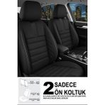 Gm Design Oniks Serisi Tay Tüyü Ön 2 Oto Koltuk Kılıfı (Doblo Van-Panelvan 1+1-Fiorino-Combo) - Siyah