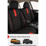 Gm Design Oniks Serisi Tay Tüyü Oto Koltuk Kılıfı-(Dacia Sandero-Stepway-Duster Uyumlu) - Kırmızı