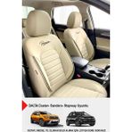 Gm Design Premium Serisi Lüks Keten Oto Koltuk Kılıfı (Dacia Sandero-Stepway-Duster Uyumlu) - Bej