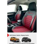 Gm Design Premium Serisi Lüks Keten Oto Koltuk Kılıfı (Dacia Sandero-Stepway-Duster Uyumlu) - Bordo