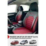 Gm Design Premium Serisi Lüks Keten Oto Koltuk Kılıfı (Peugeot 206-207-208-306-307-407- Uyumlu) - Bordo