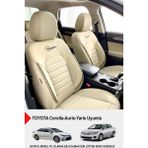 Gm Design Premium Serisi Lüks Keten Oto Koltuk Kılıfı (Toyota Corolla-Auris-Yaris Uyumlu) - Bej