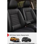 Gm Design Stone Deri Oto Koltuk Koltuk Kılıfı-(Dacia Sandero-Stepway-Duster Uyumlu) - Beyaz