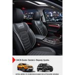 Gm Design Titanyum Serisi Lüks Keten Oto Koltuk Kılıfı -(Dacia Sandero-Stepway-Duster Uyumlu) - Beyaz