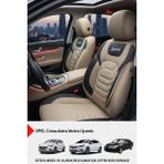 Gm Design Titanyum Serisi Lüks Keten Oto Koltuk Kılıfı (Opel Corsa-Astra-Vectra Uyumlu) - Bej