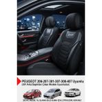 Gm Design Titanyum Serisi Lüks Keten Oto Koltuk Kılıfı-(Peugeot 206-207-208-306-307-407- Uyumlu) - Siyah