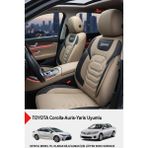 Gm Design Titanyum Serisi Lüks Keten Üniversal Oto Koltuk Kılıfı (Toyota Corolla-Auris-Yaris Uyumlu) - Bej