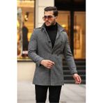 Gm Giyimarket Erkek Dar Kesim Uzun Kaşe Kaban - Desenli