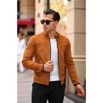 Gm Giyimarket Erkek Kahverengi Dar Kesim Süet Ceket - Taba - L
