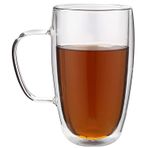 Gmark Büyük Kahve Kupaları 2'li Set (445 ml), Çift Duvarlı Bardak Bardağı, Çay, Latte, Espresso, Meyve Suyu veya Su için Yalıtımlı Kahve Fincanları GM2030