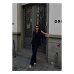 gmbutikk Kadın Kuşaklı Blazer Yelek ve Pantolon İkili Takım Lacivert