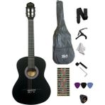 Gmc Music Store Gmc RG-39 Siyah Klasik Gitar Seti (KILIF PENA KAPO TEL ÇEVİRİCİ PENA ŞARJÖRÜ GİTAR ASKISI STİCKER)